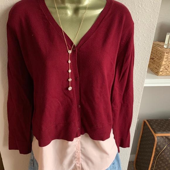 Skies are Blue Mixed Materials Layered Sweater - Picture 3 of 7